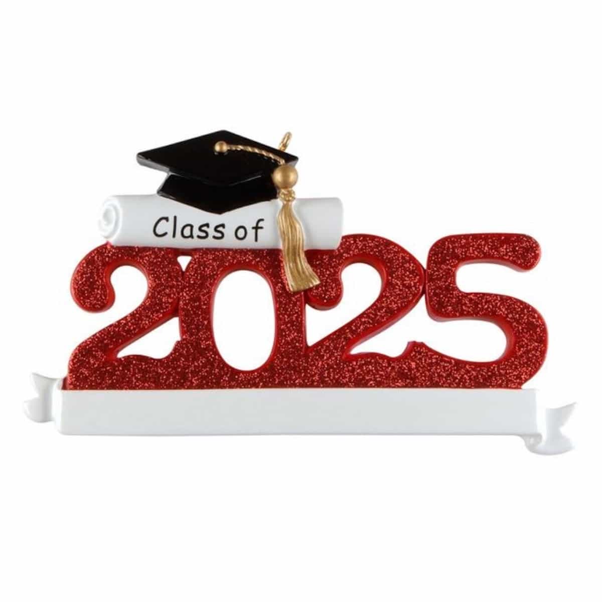 Class of 2025 Ornament Personalized Red