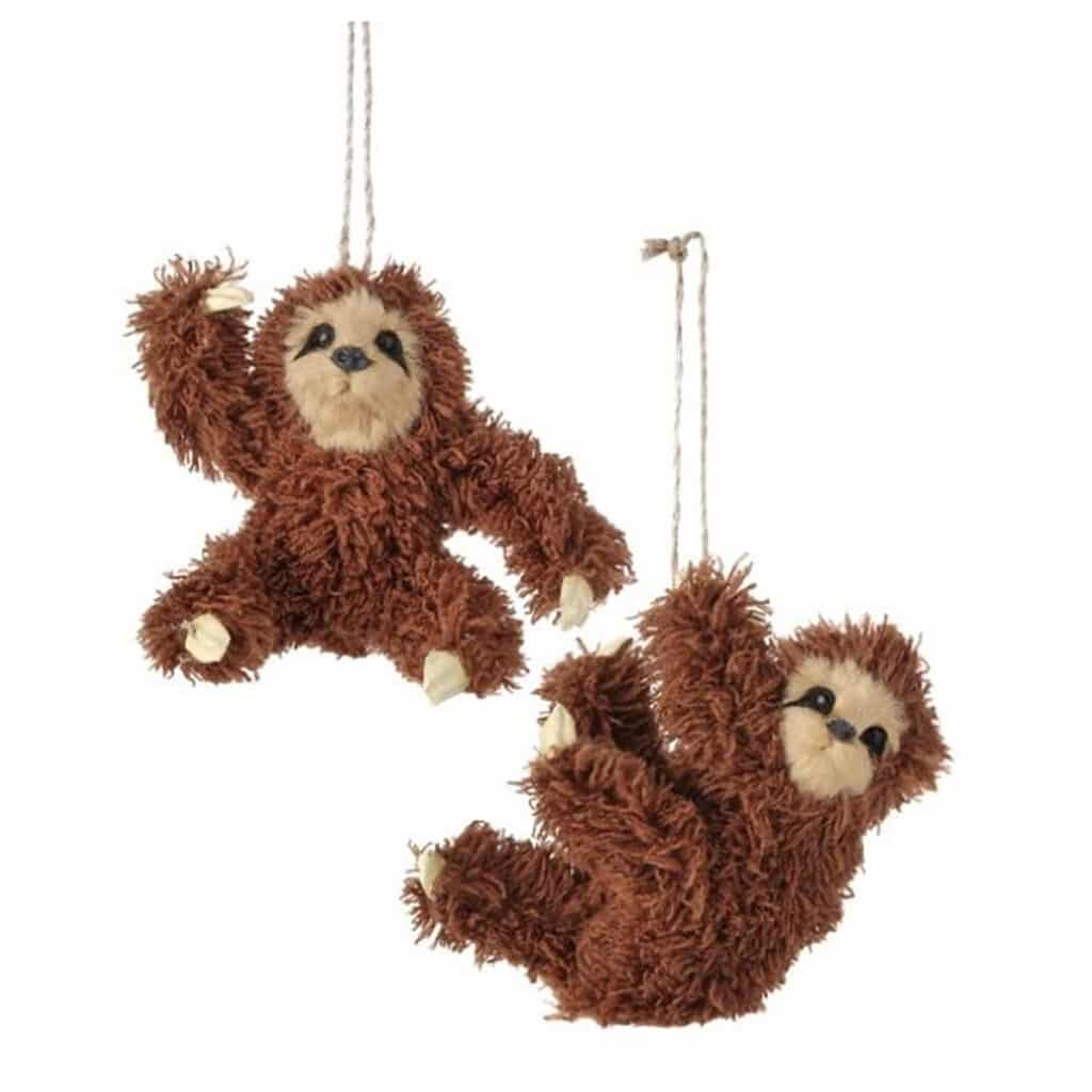 Faux Fur Sloth Ornament - Christmas Store