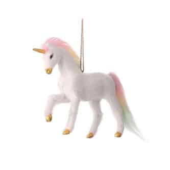 Faux Fur Unicorn Ornament