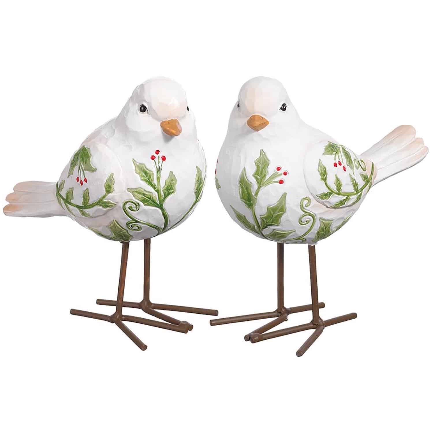 Holly Bird Pair Figurine