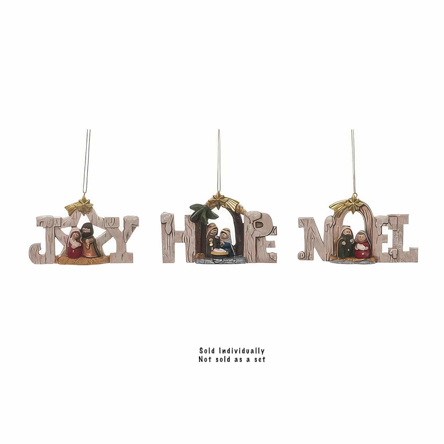 Joy Hope Noel Holy Family Ornament