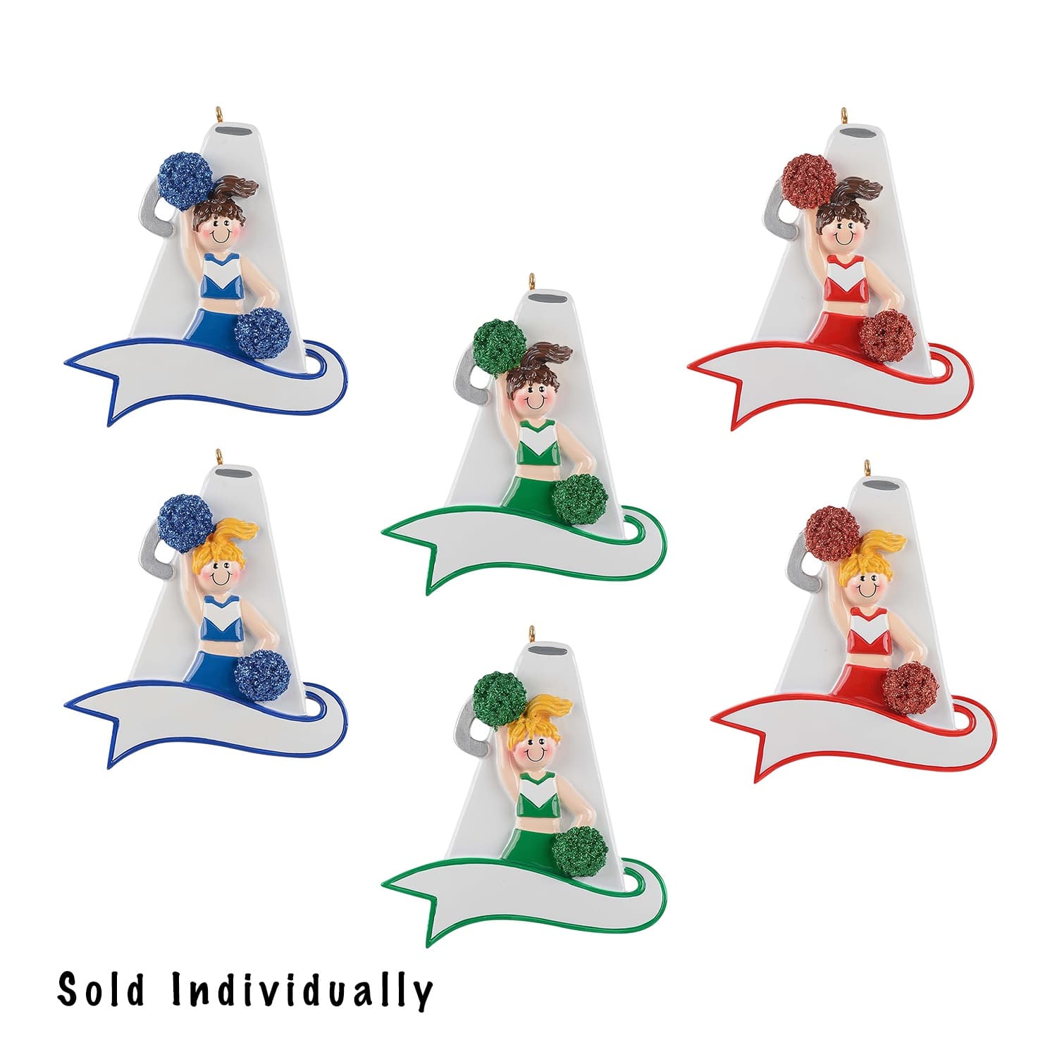 Megaphone Cheerleader Ornament Personalized 1