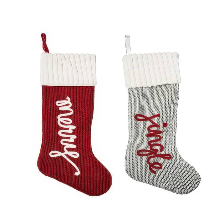 Merry or Jingle Knit Stocking