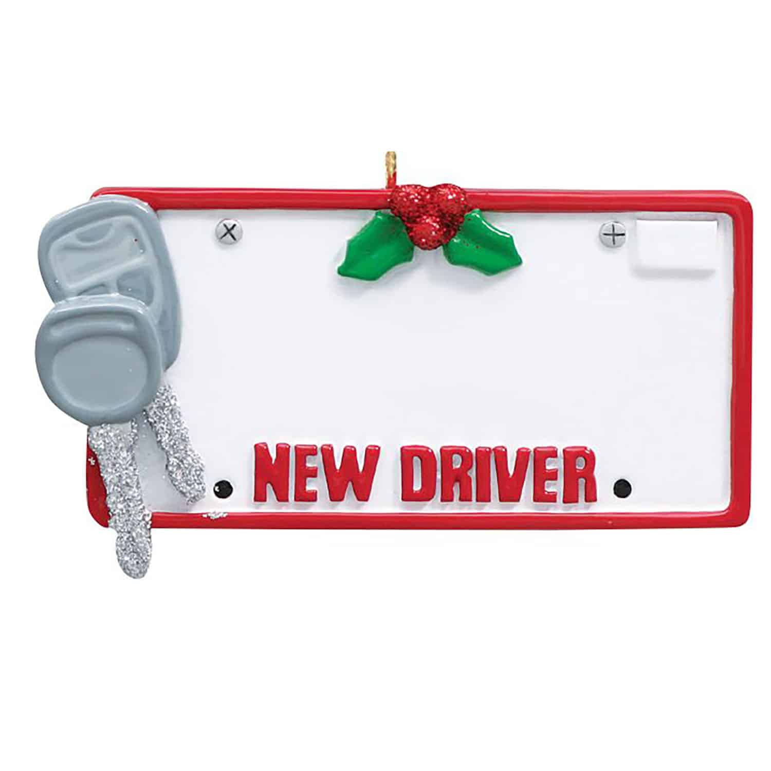 New Driver Holiday License Plate Ornament Personalize
