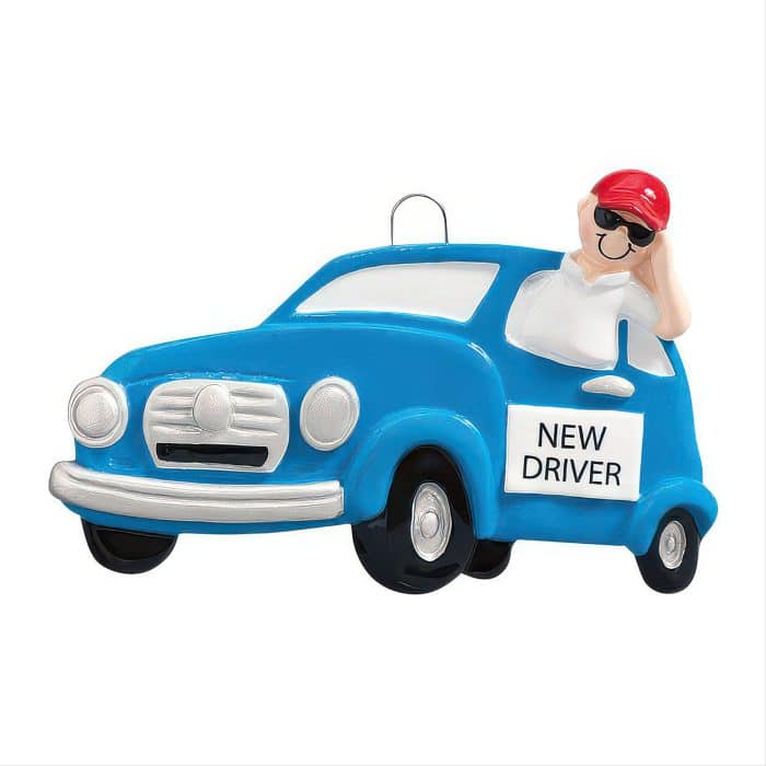 New Driver Red or Blue Car Ornament Personalize Blue