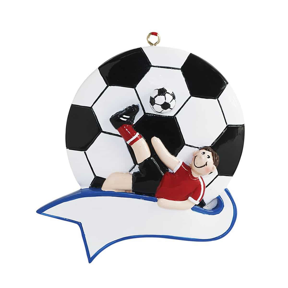 Soccer Ball Kicker Ornament Personalize Short