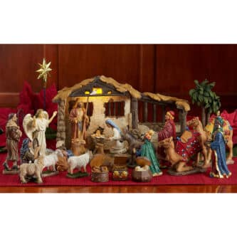 Three Kings Nativity Set Twenty Three Pieces 7"