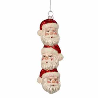 Triple Santa Face Ornament