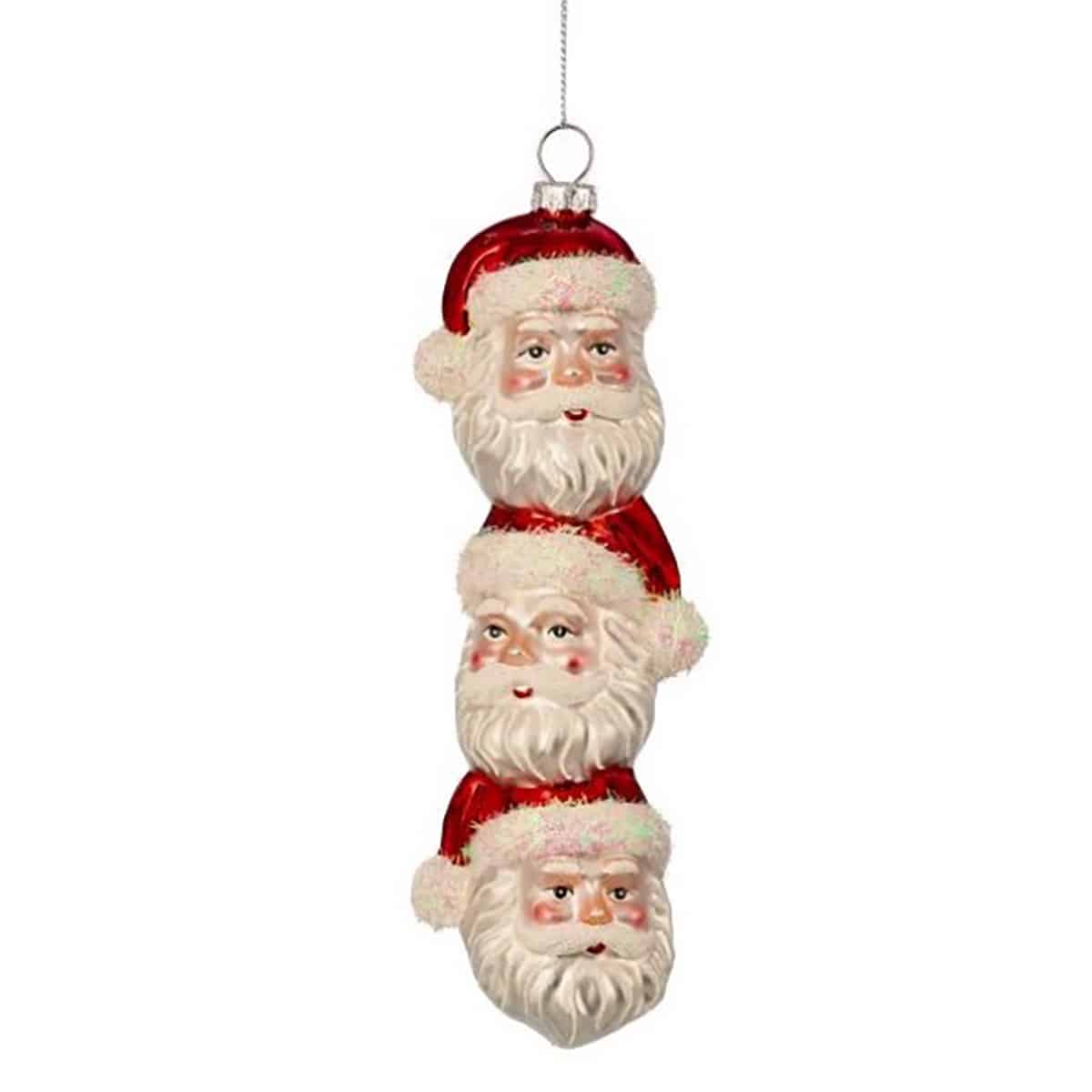 Triple Santa Face Ornament