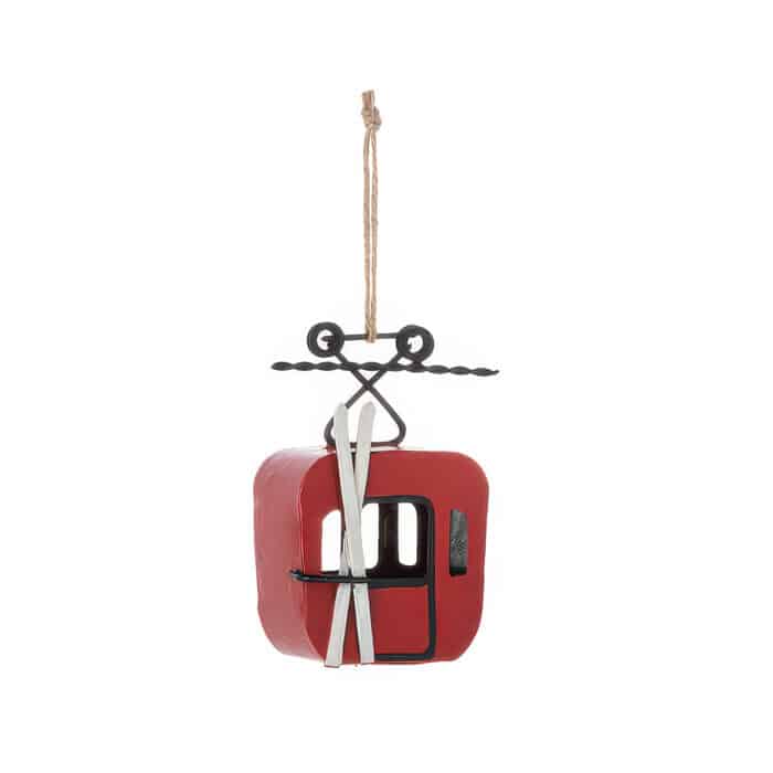 Vintage Ski Gondola Ornament Personalized Red