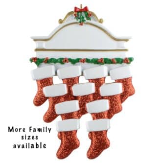 White Mantle Large Family Ornament Personalized 11