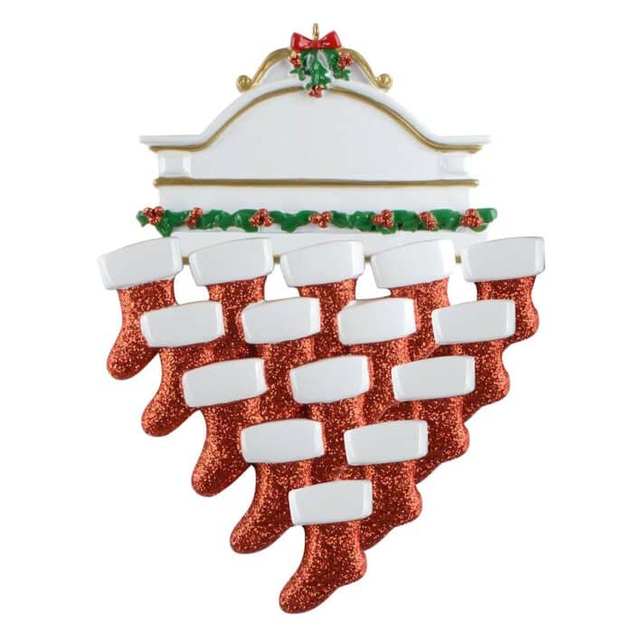 White Mantle Large Family Ornament Personalized Fifteen