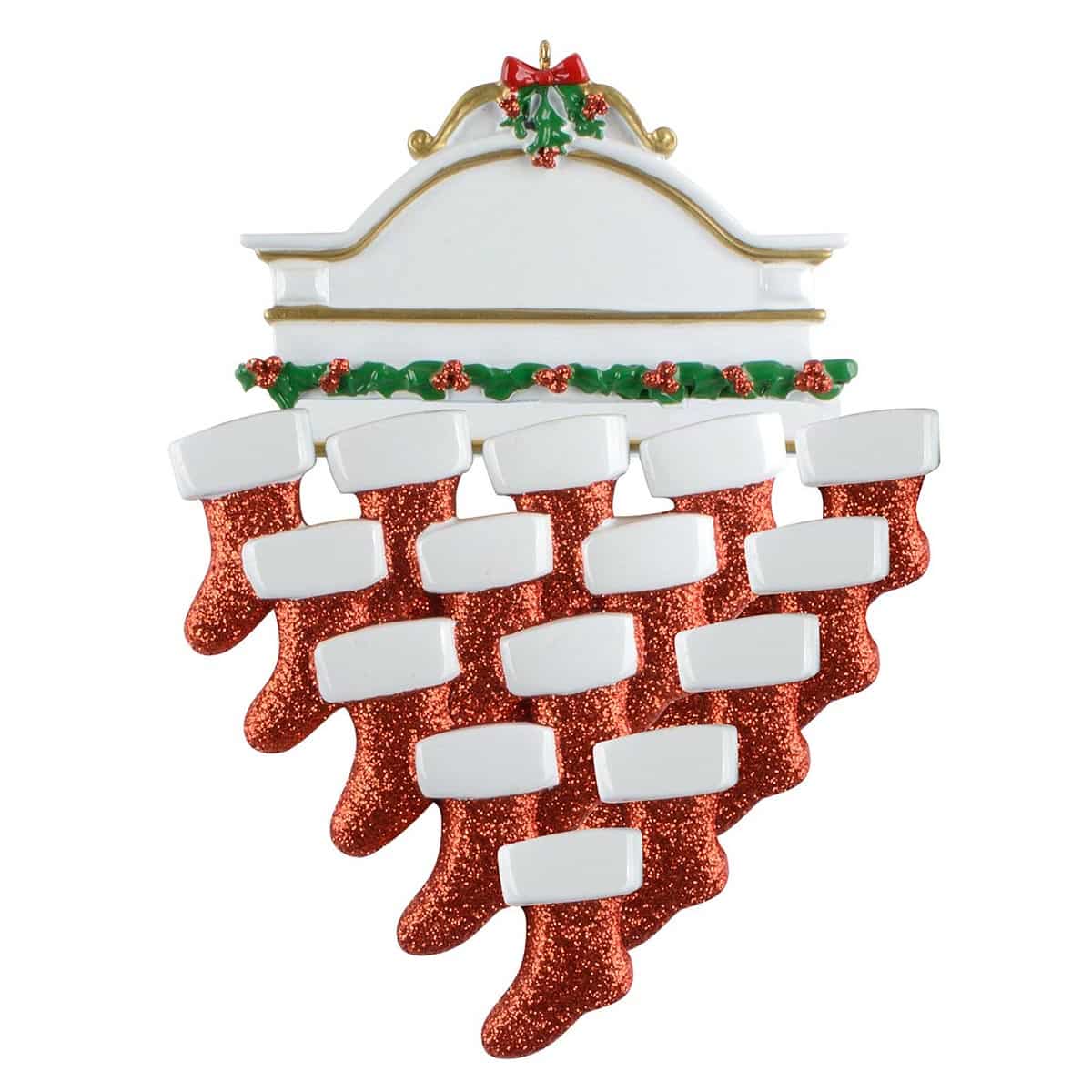 White Mantle Large Family Ornament Personalized Fifteen