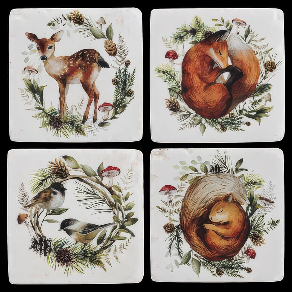 Woodland Animal Coaster Set