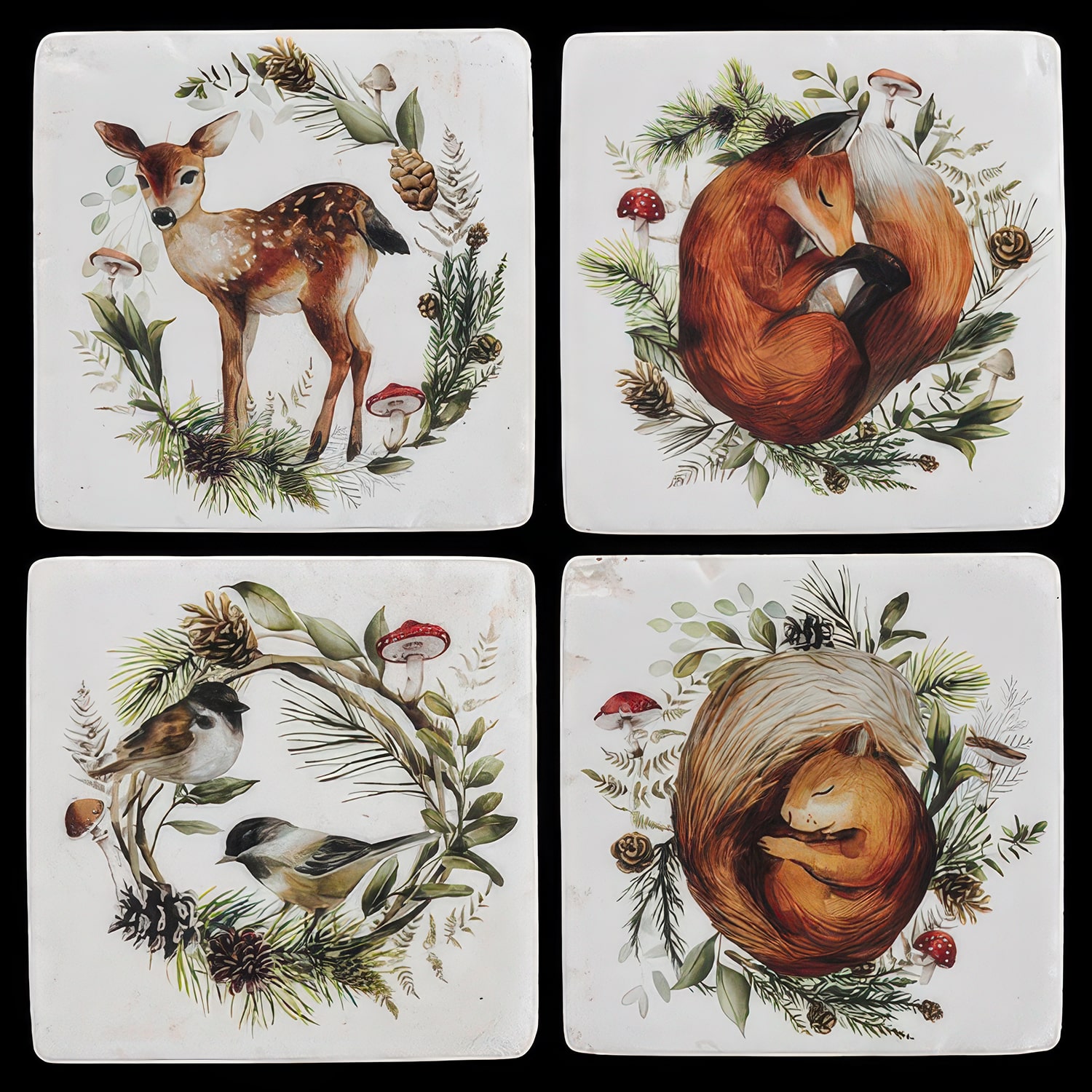 Woodland Animal Coaster Set