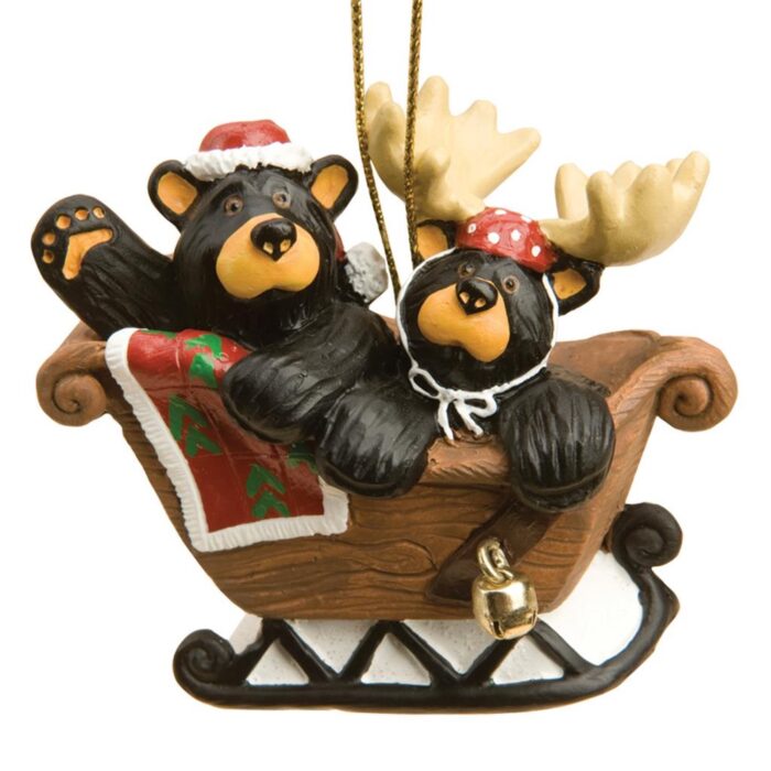 Friends Sleigh Ride Ornament Bearfoots® Bear