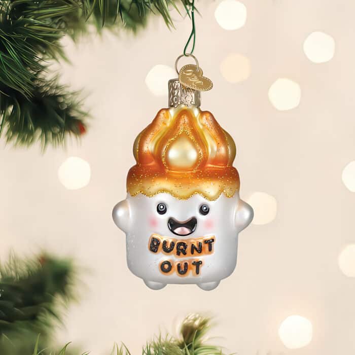 Burnt out Marshmallow Ornament by Old World Christmas Front