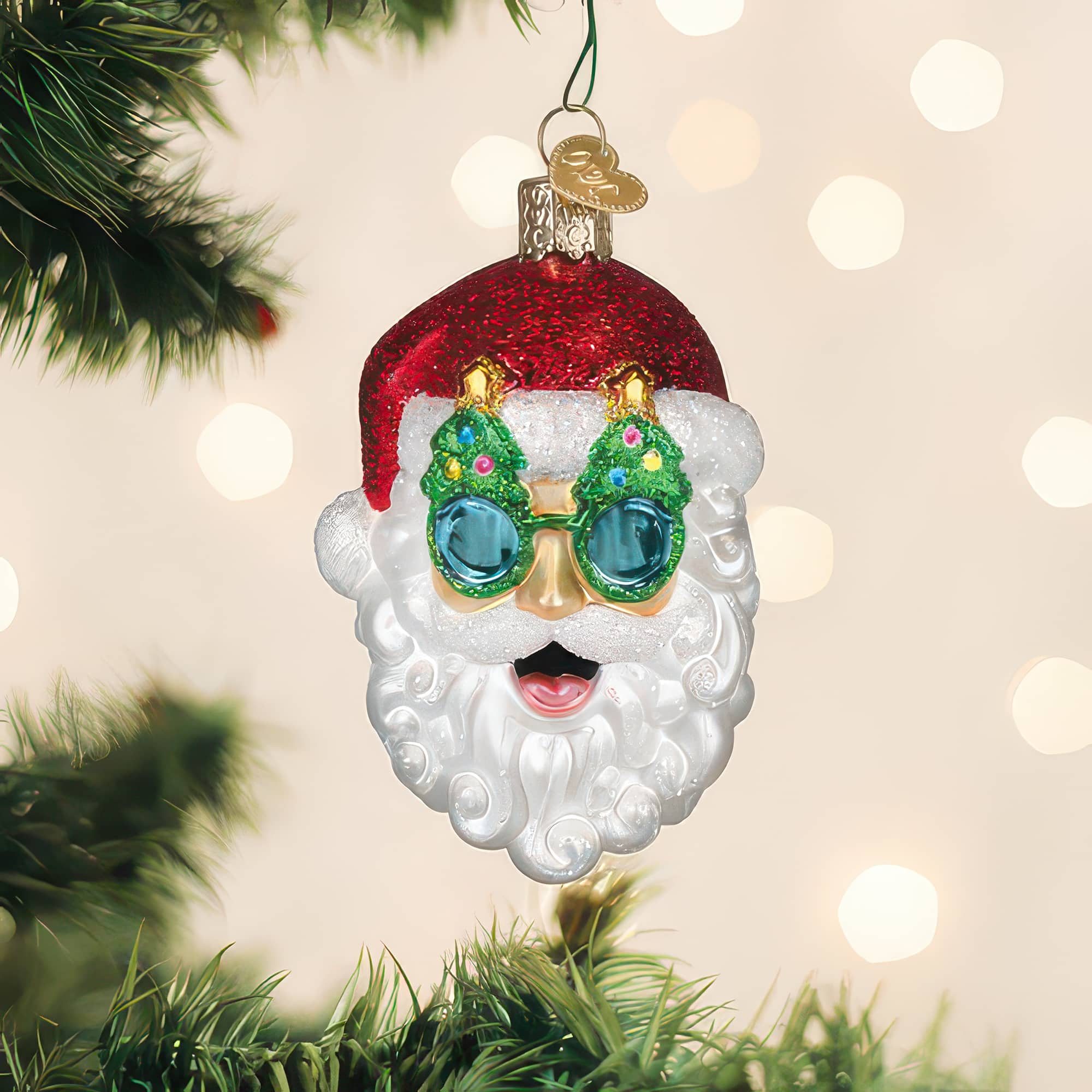 Christmas Tree Shades Santa Ornament by Old World Christmas