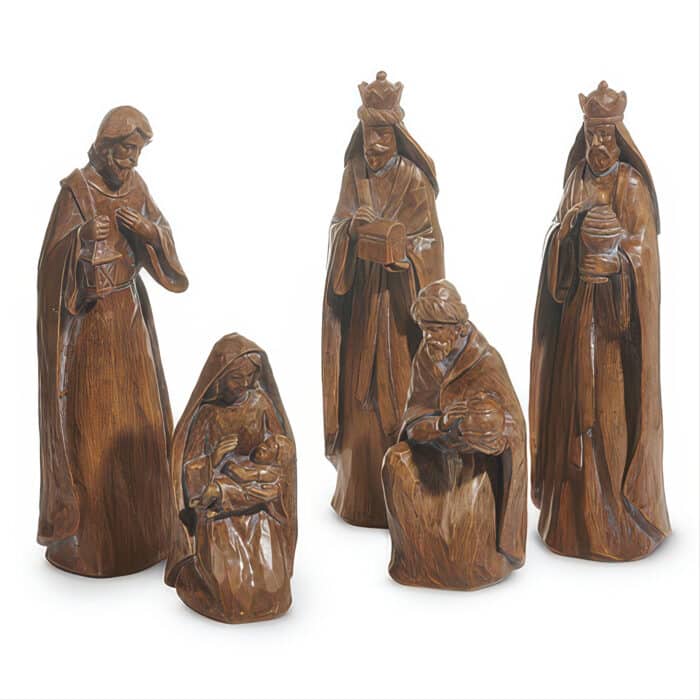 Copper Look Nativity Figurines