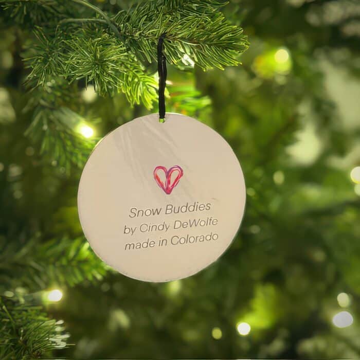 Forest Snow Buddies Ornament by Cindy Dewolfe Back