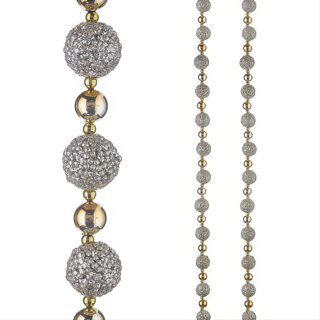 Glittered Ball and Bead Garland
