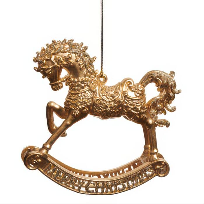 Golden Rocking Horse Ornament