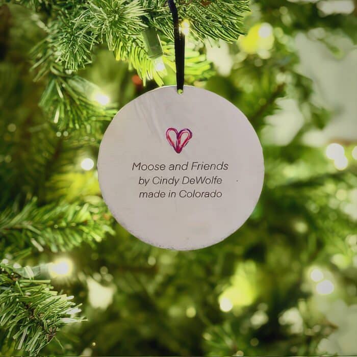 Moose and Friends Ornament by Cindy Dewolfe Back