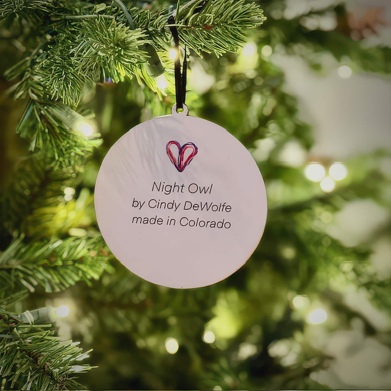 Night Owl Ornament by Cindy Dewolfe Back