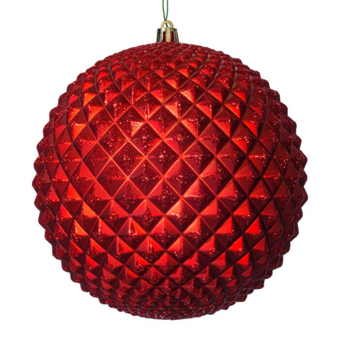 Oversized Ball Glitter Ornament 6 Red Ball
