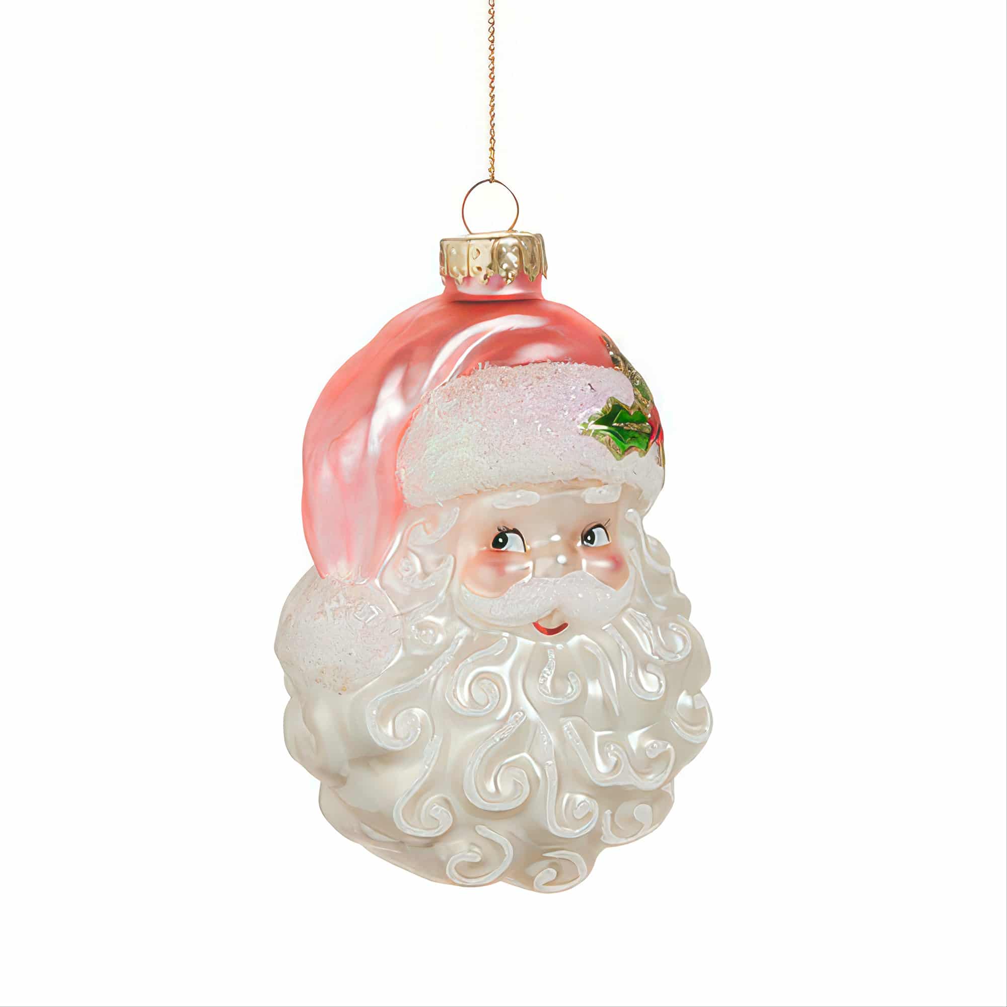 Pink Santa Head Ornament
