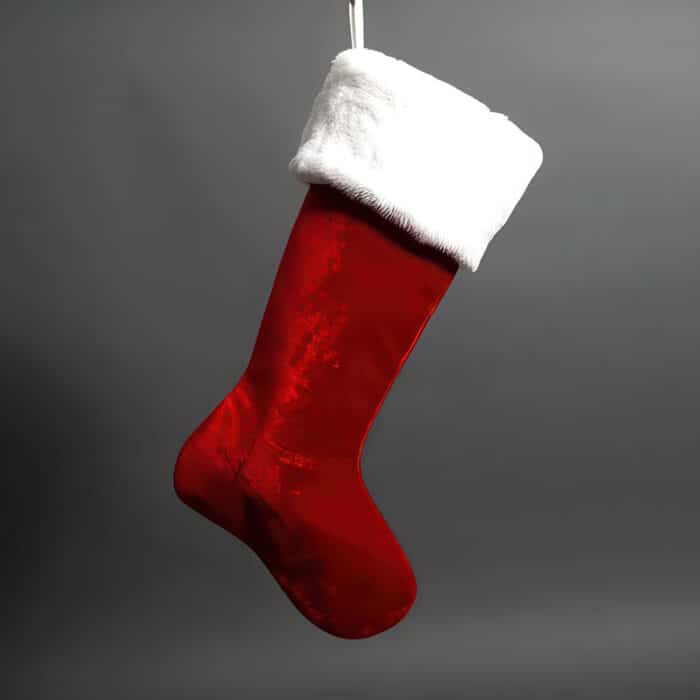 Plush Red and White Stocking