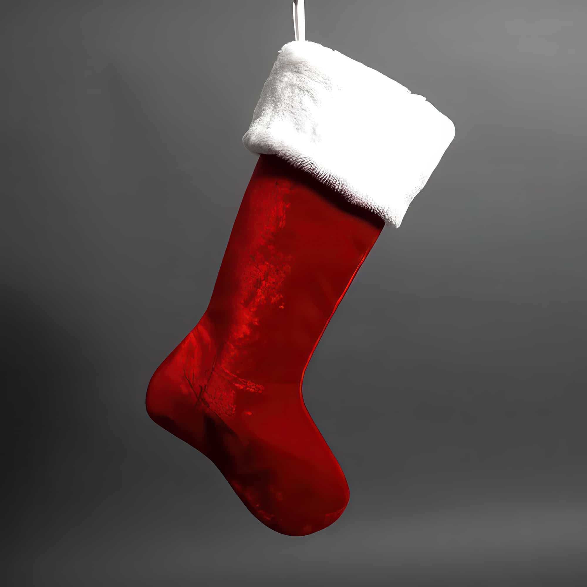 Plush Red and White Stocking