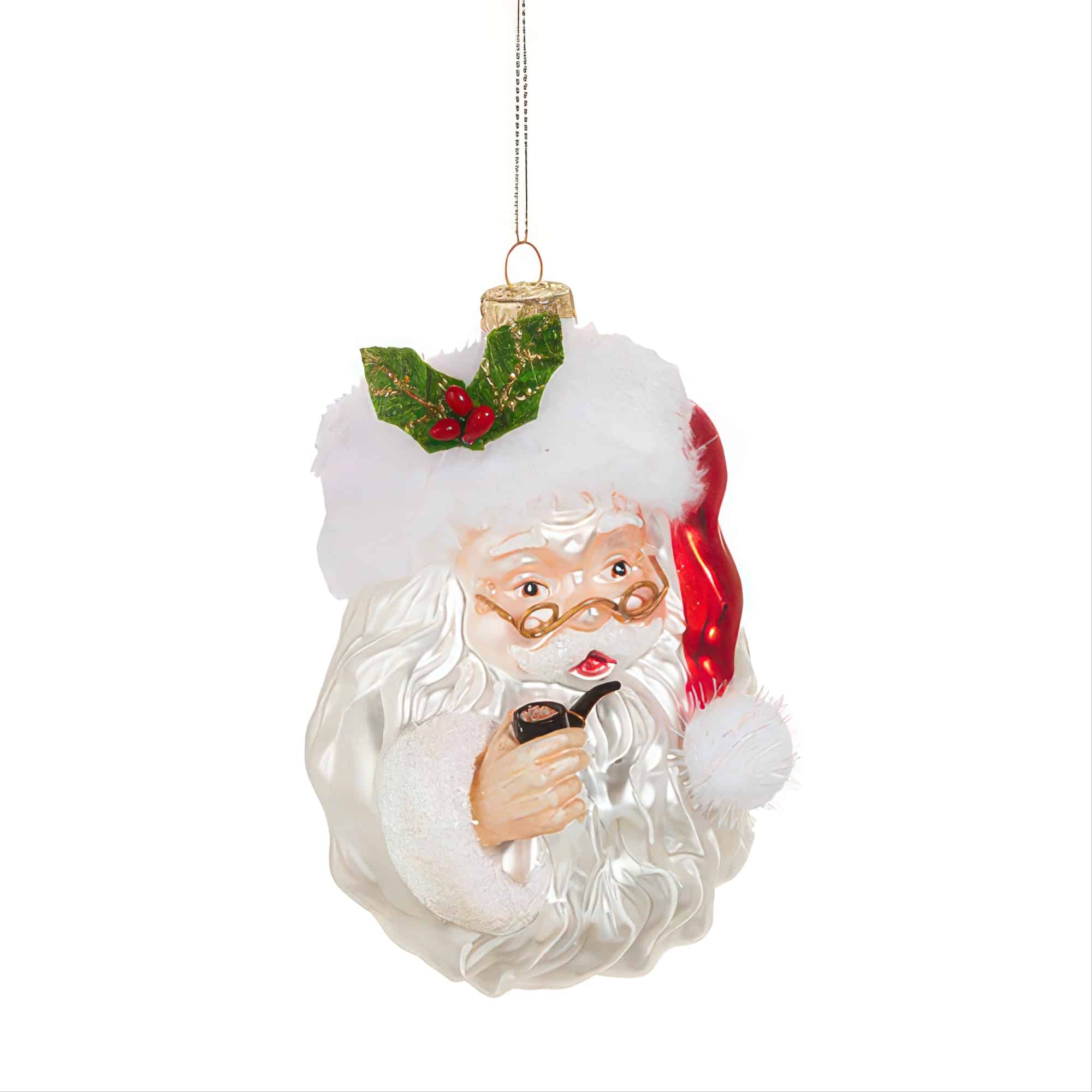 Retro Look Santa with Pipe Ornament