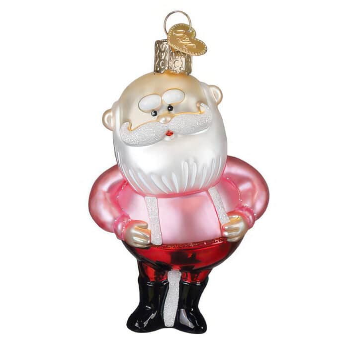 Santa in Suspenders Ornament by Old World Christmas Front