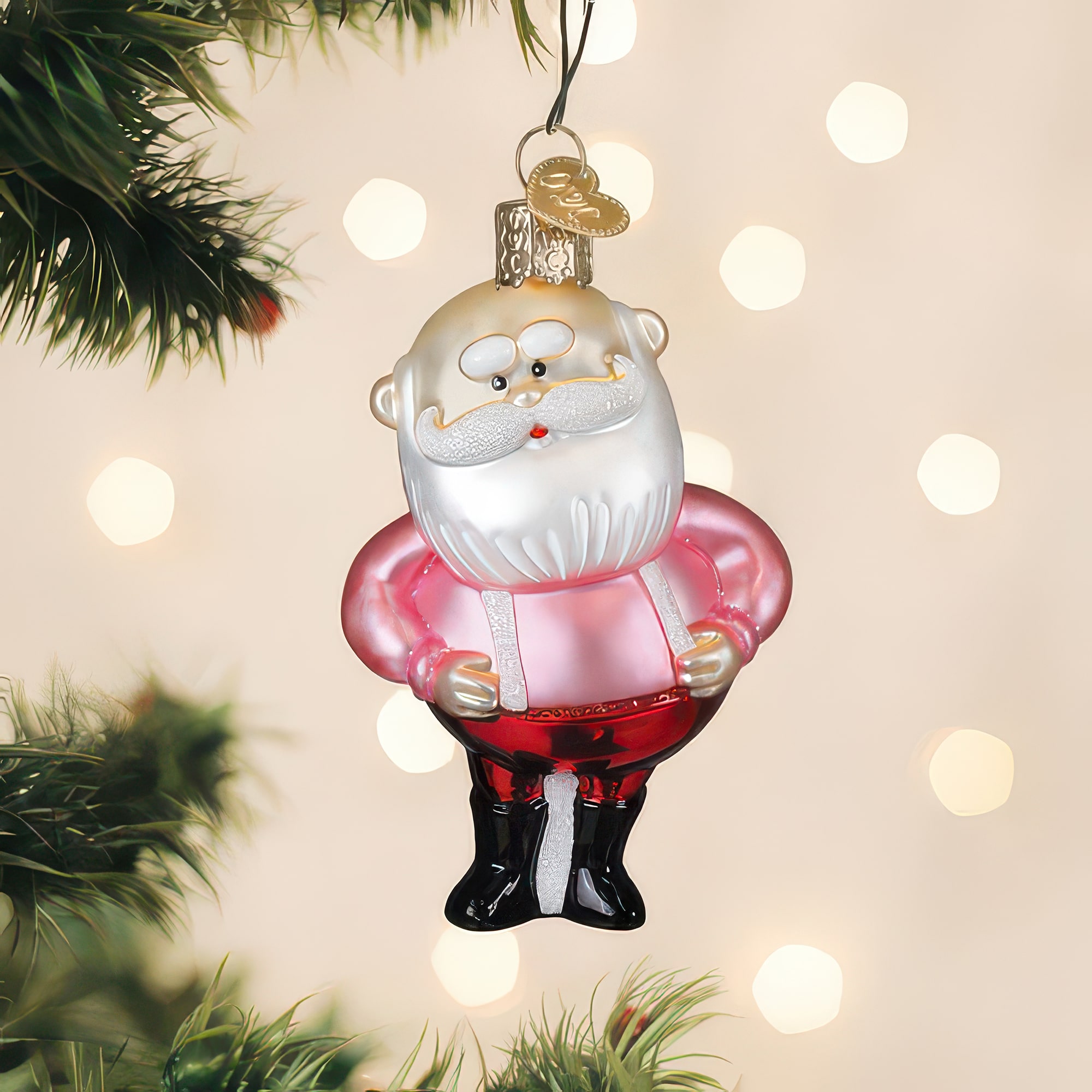 Santa in Suspenders Ornament by Old World Christmas
