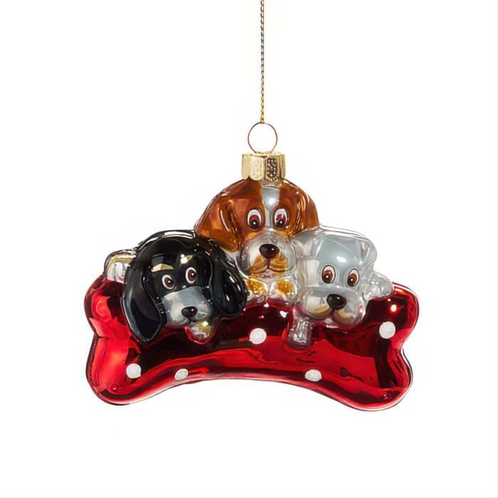 Three Dog Bone Ornament