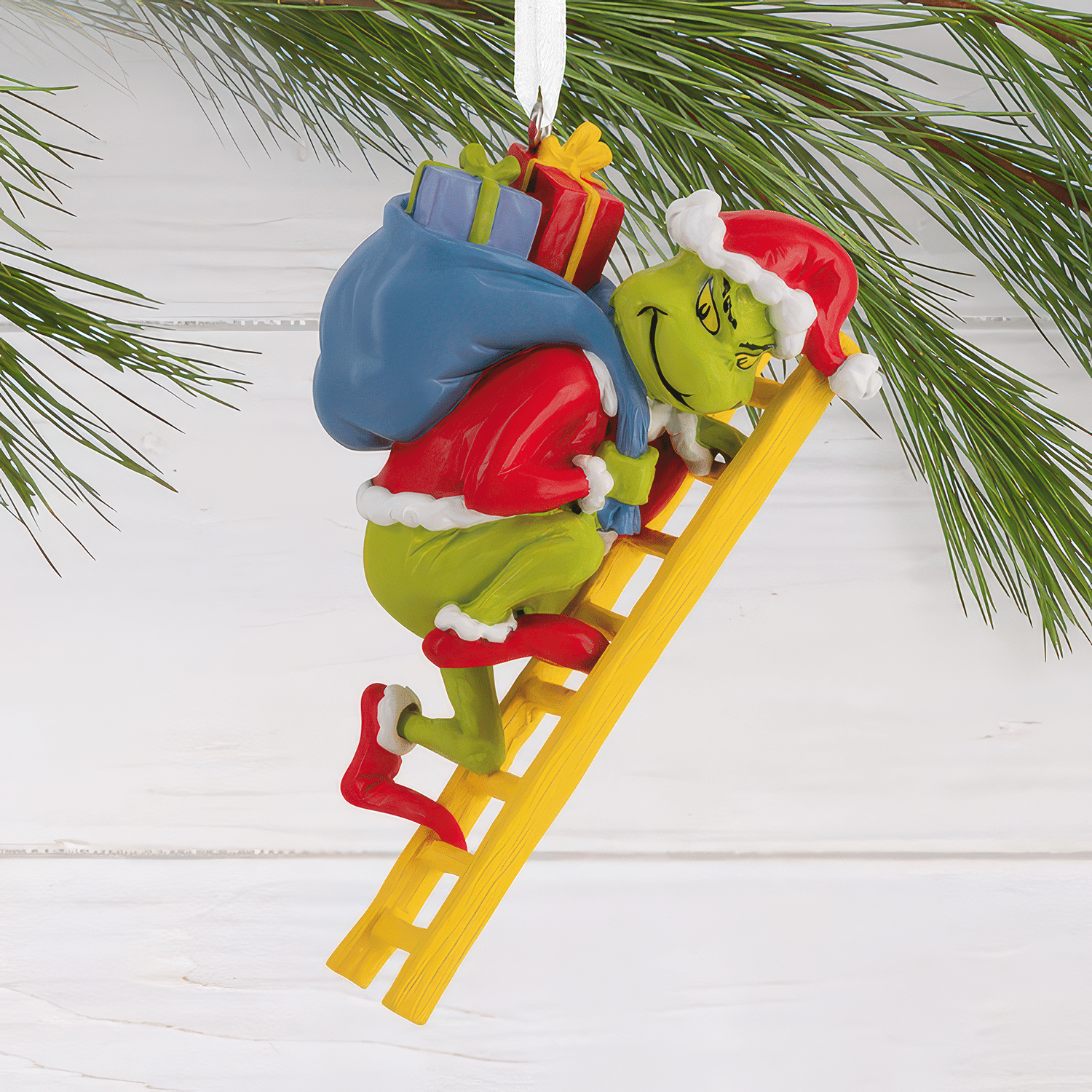Grinch on the Ladder Ornament the Grinch Glam Shot