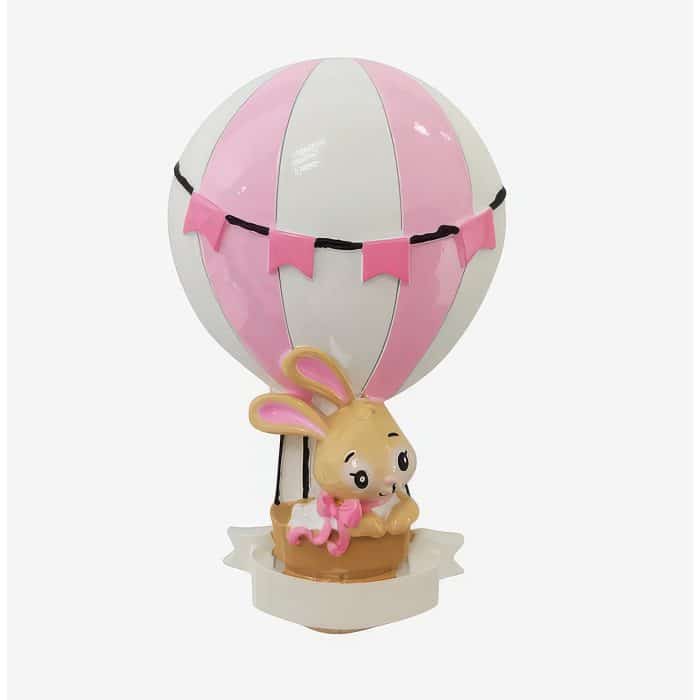 Hot Air Balloon Bunny Ornament Personalized Pink