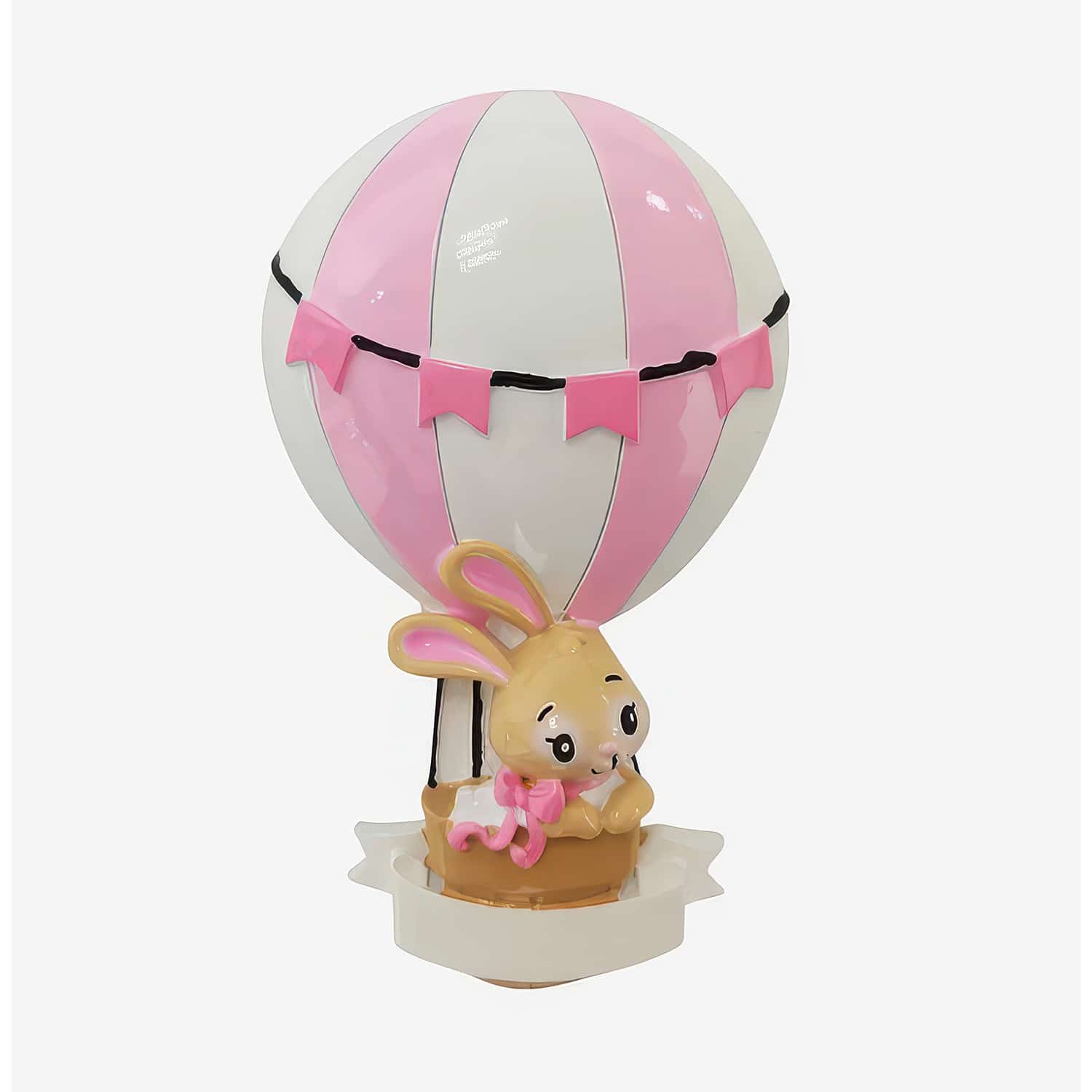 Hot Air Balloon Bunny Ornament Personalized Pink