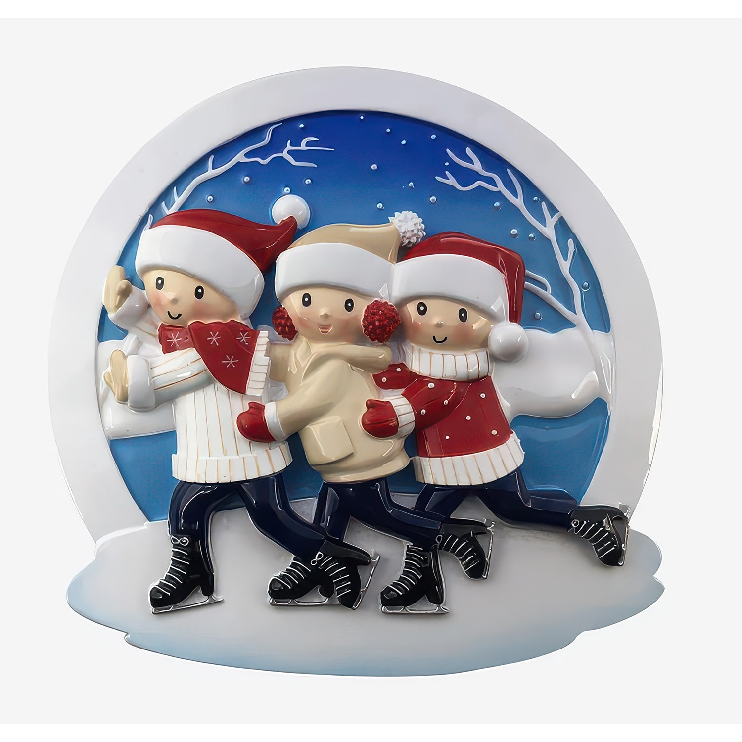Ice Skating Family Ornament Family of Three
