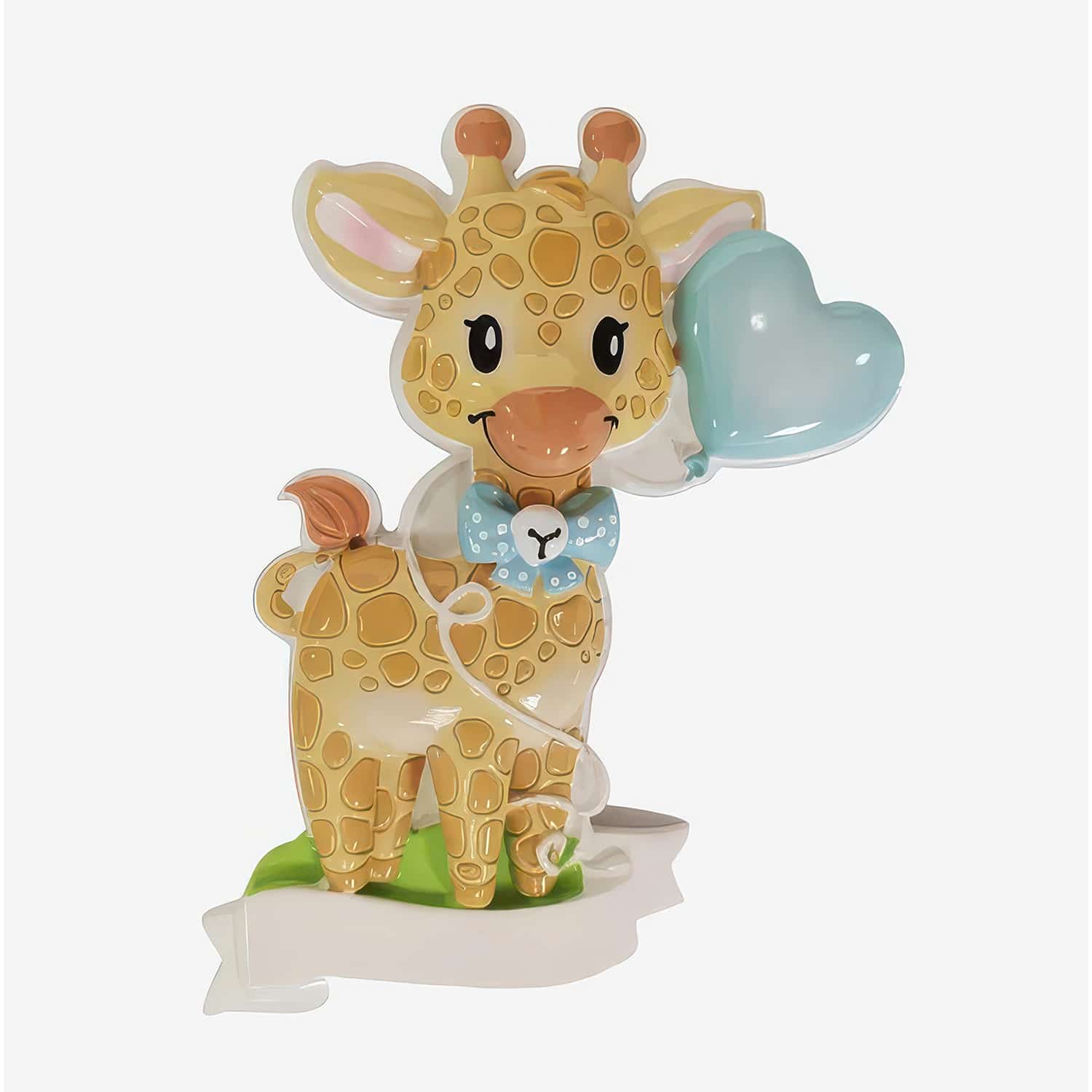 Little Giraffe Heart Balloon Ornament Personalized Blue