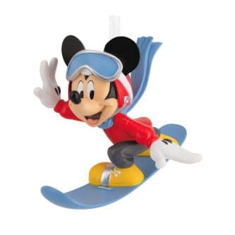 Mickey Mouse Snowboarding Ornament