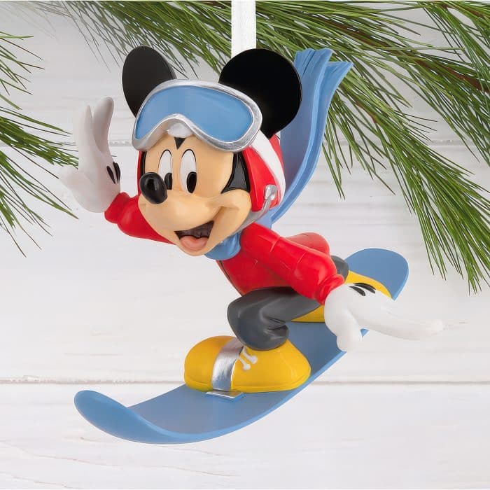 Mickey Mouse Snowboarding Ornament Glam Shot