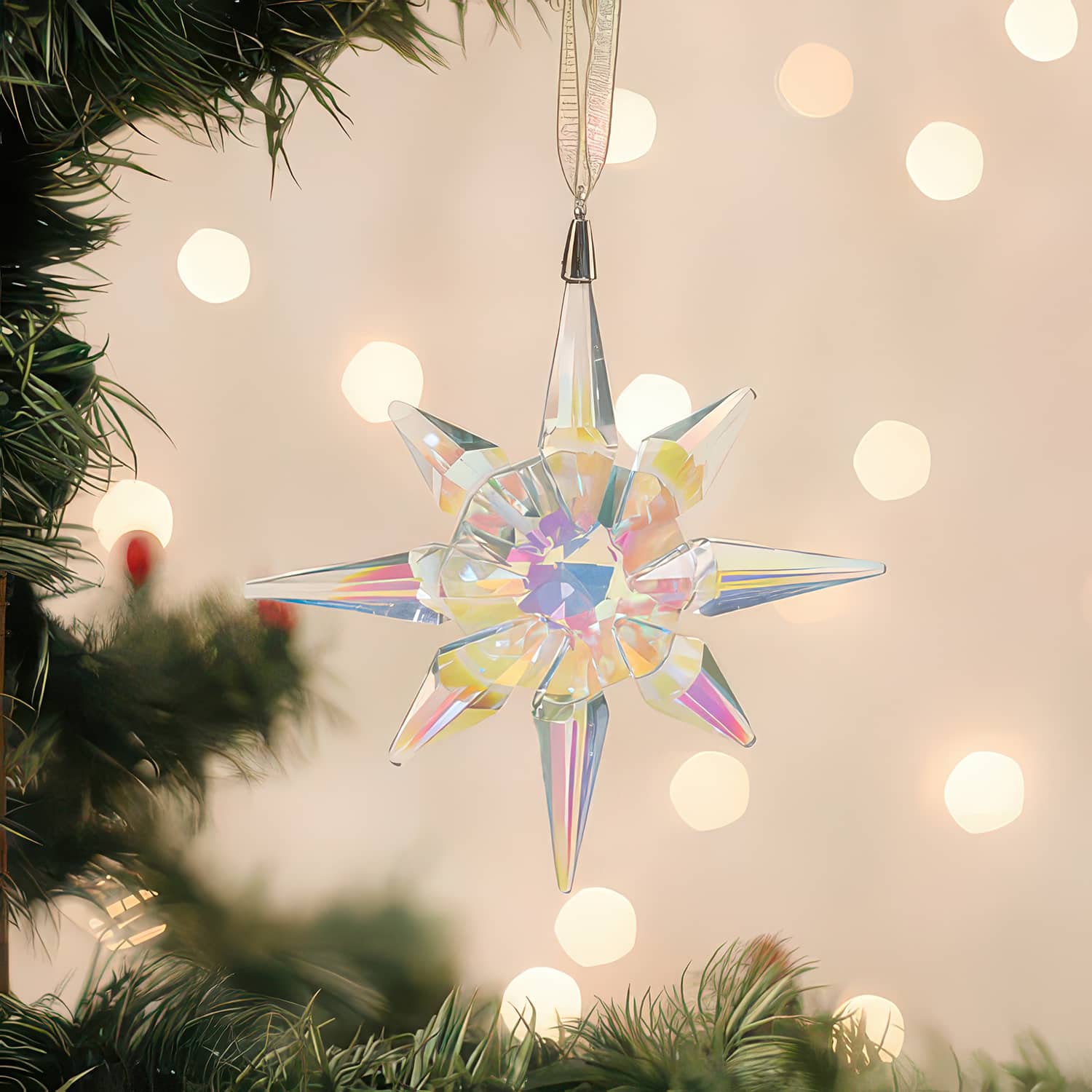 Radiant Crystal Starflake Ornament Old World Christmas Glamour