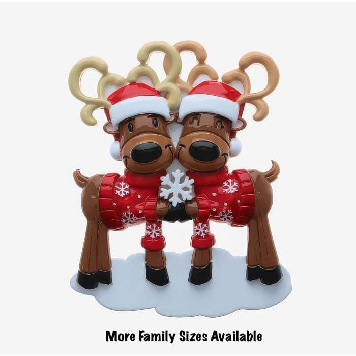 Reindeer Family Ornament Personalized