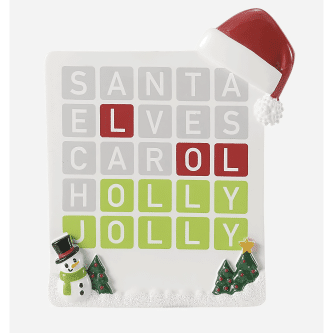 Santas Word Game Ornament Personalize