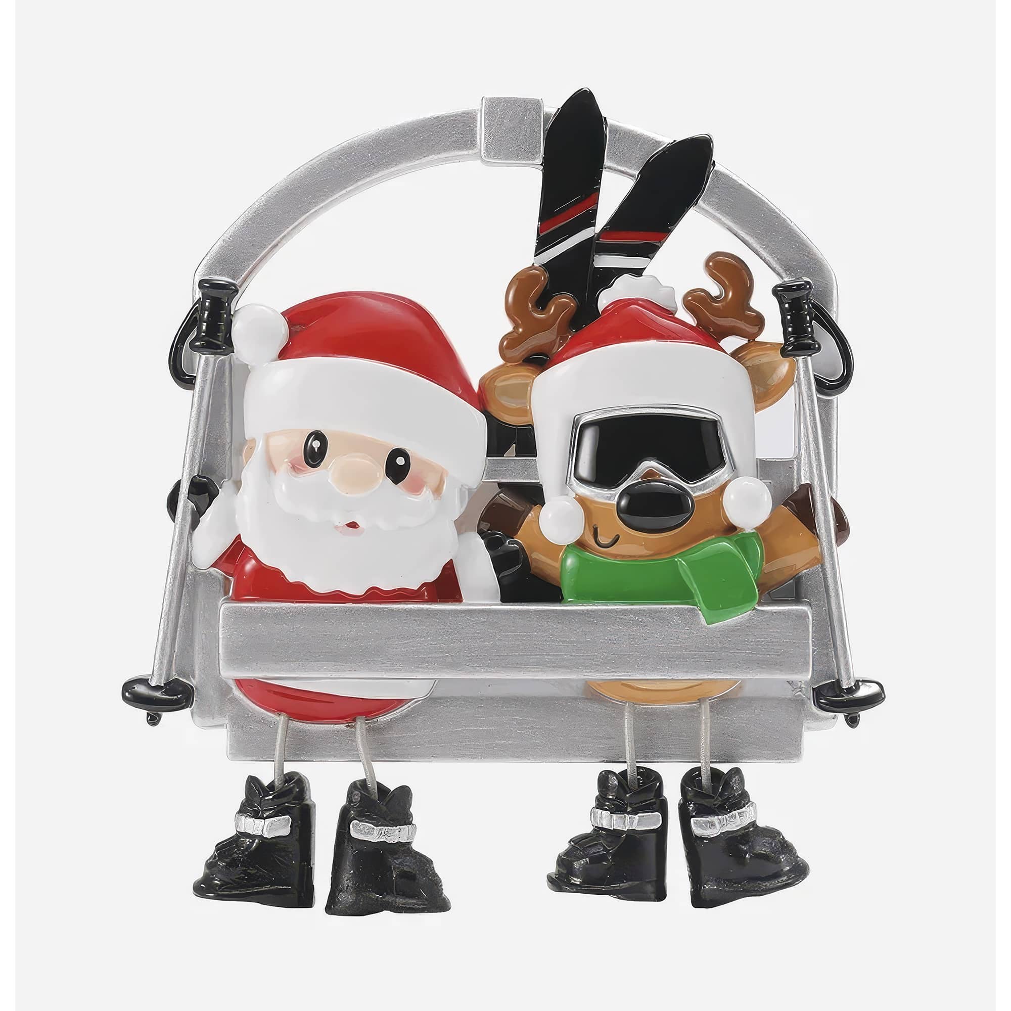Ski Lift Riding Family Ornament Personalized Two