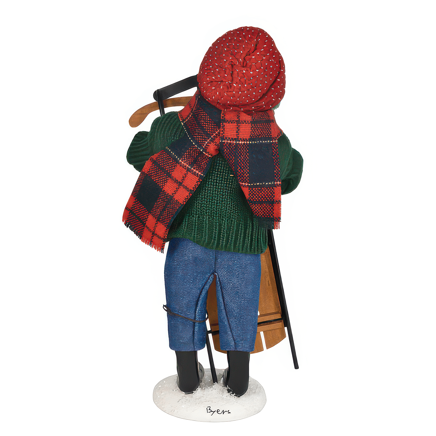 Skiing Sledding Family Byers Choice Ltd Boy Back