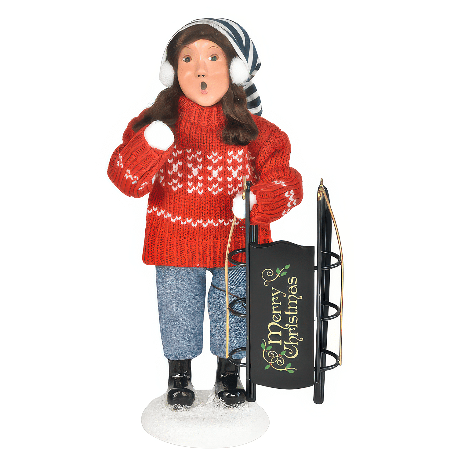 Skiing Sledding Family Byers Choice Ltd Girl