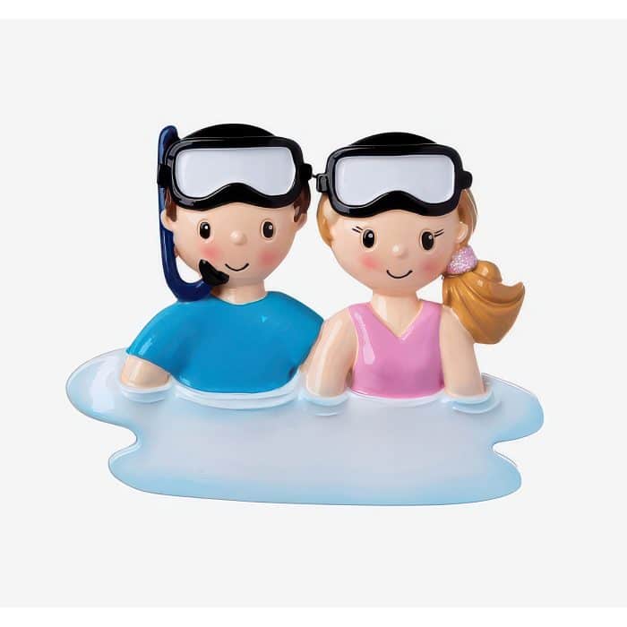 Snorkeling Couple Ornament Personalize